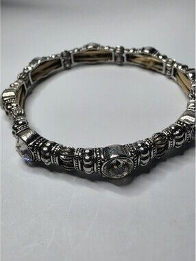 Crystal Stretch Bracelet Silver Tone, Brilliant Crystals. Womens Gift